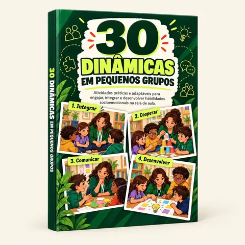 Mockup do bônus: 30 Dinâmicas em Pequenos Grupos
